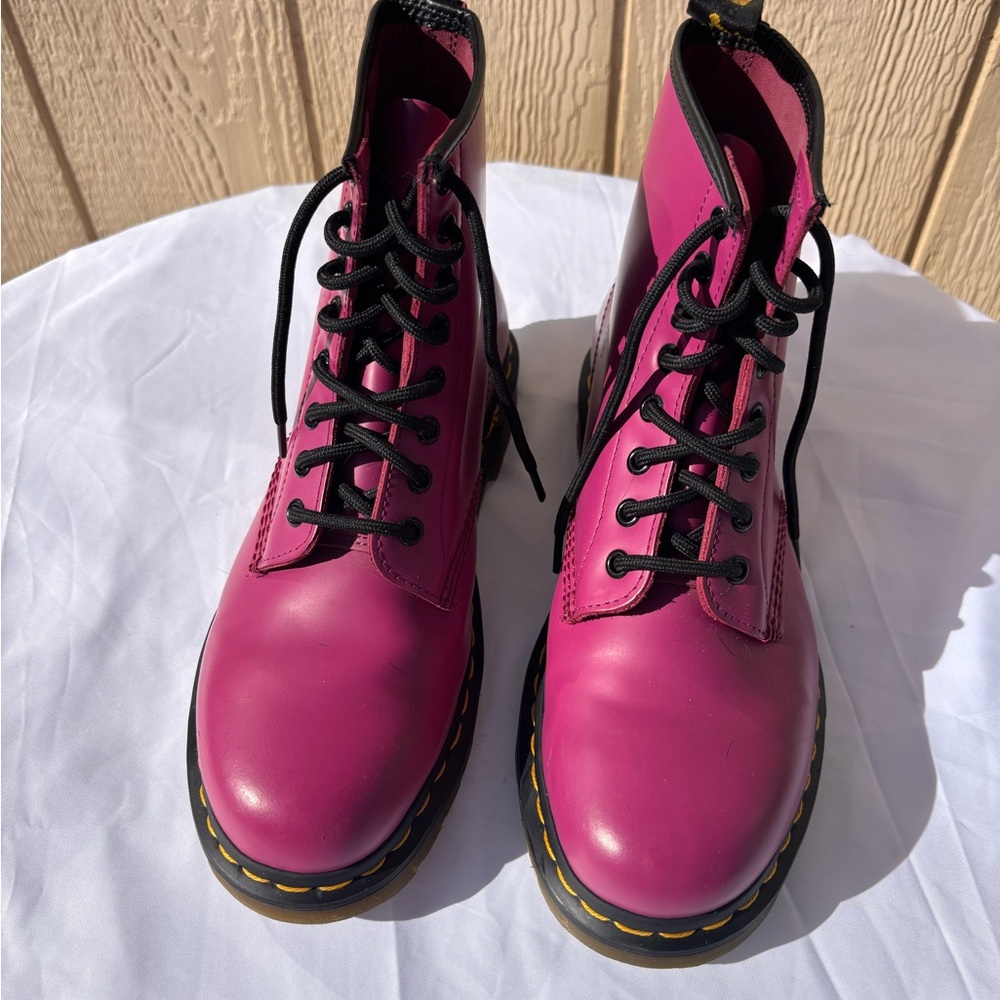 Dr. Martens 1460 Fuchsia and Pink smooth leather lace up boot - Picture 11 of 15